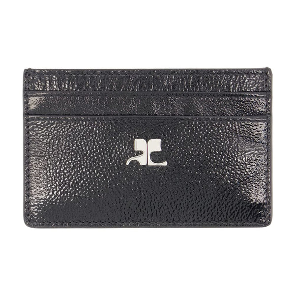 Courreges Cowhide card case in black