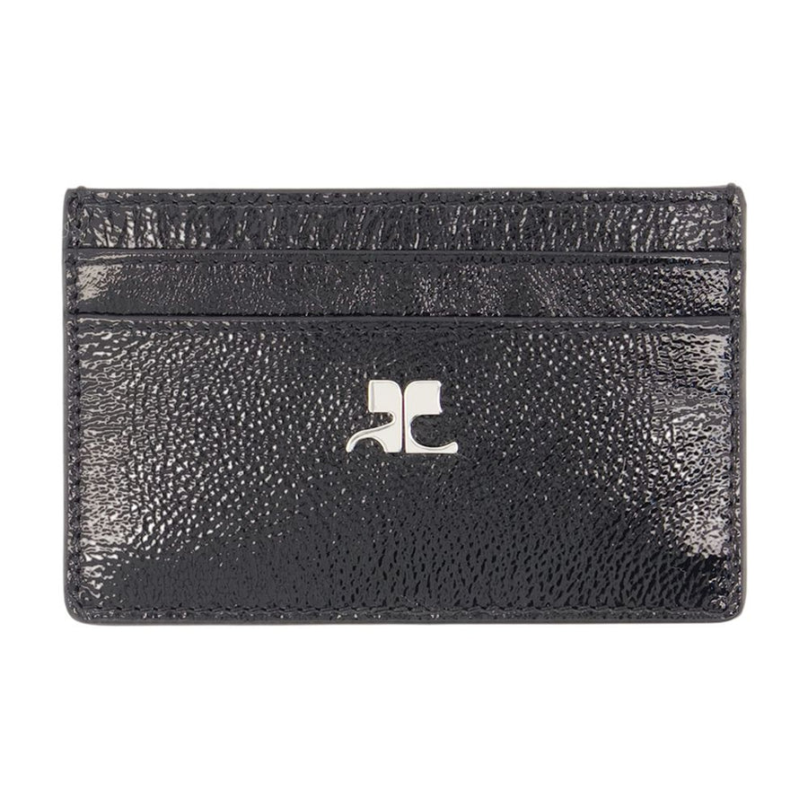 Courreges Cowhide card case in black