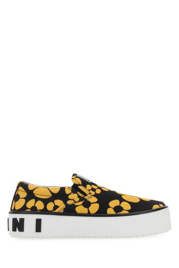 Marni Charatt Exterior: 100% Cotton; Interior: 100% Leather; Sole: Rubber slip-on sneaker in black