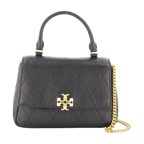 Charlie Top Handle Wallet On Chain - Tory Burch Leather Black Calfskin Bags / Wallets-on-chain