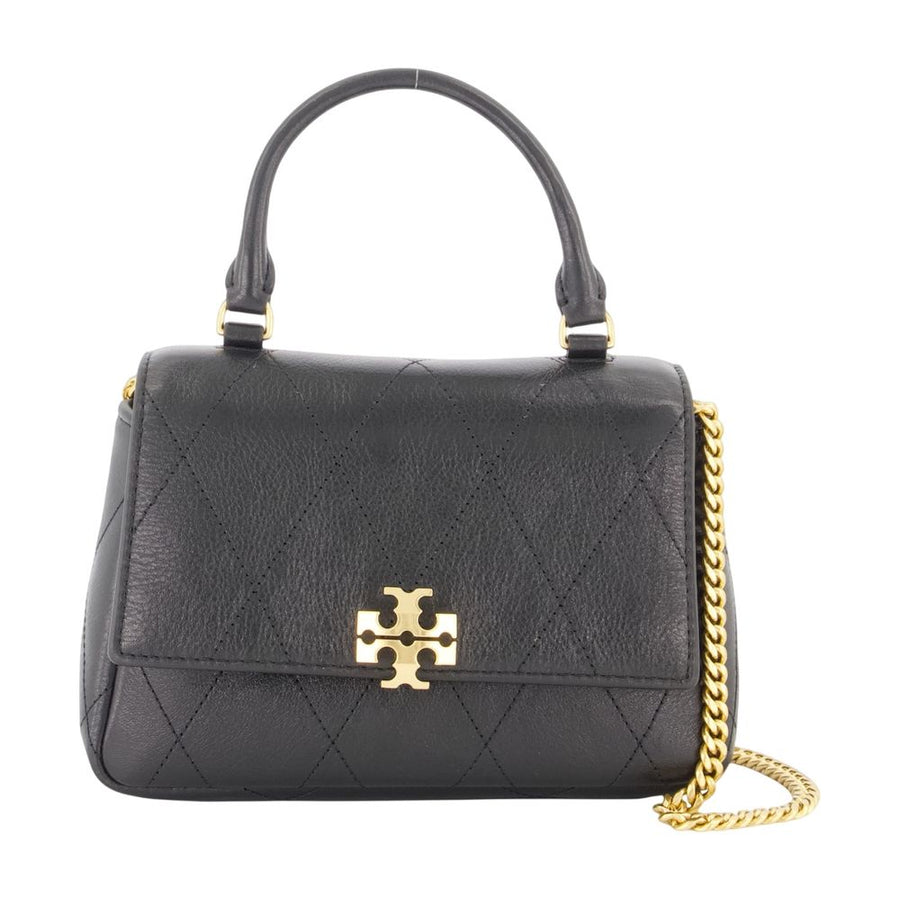 Charlie Top Handle Wallet On Chain - Tory Burch Leather Black Calfskin Bags / Wallets-on-chain