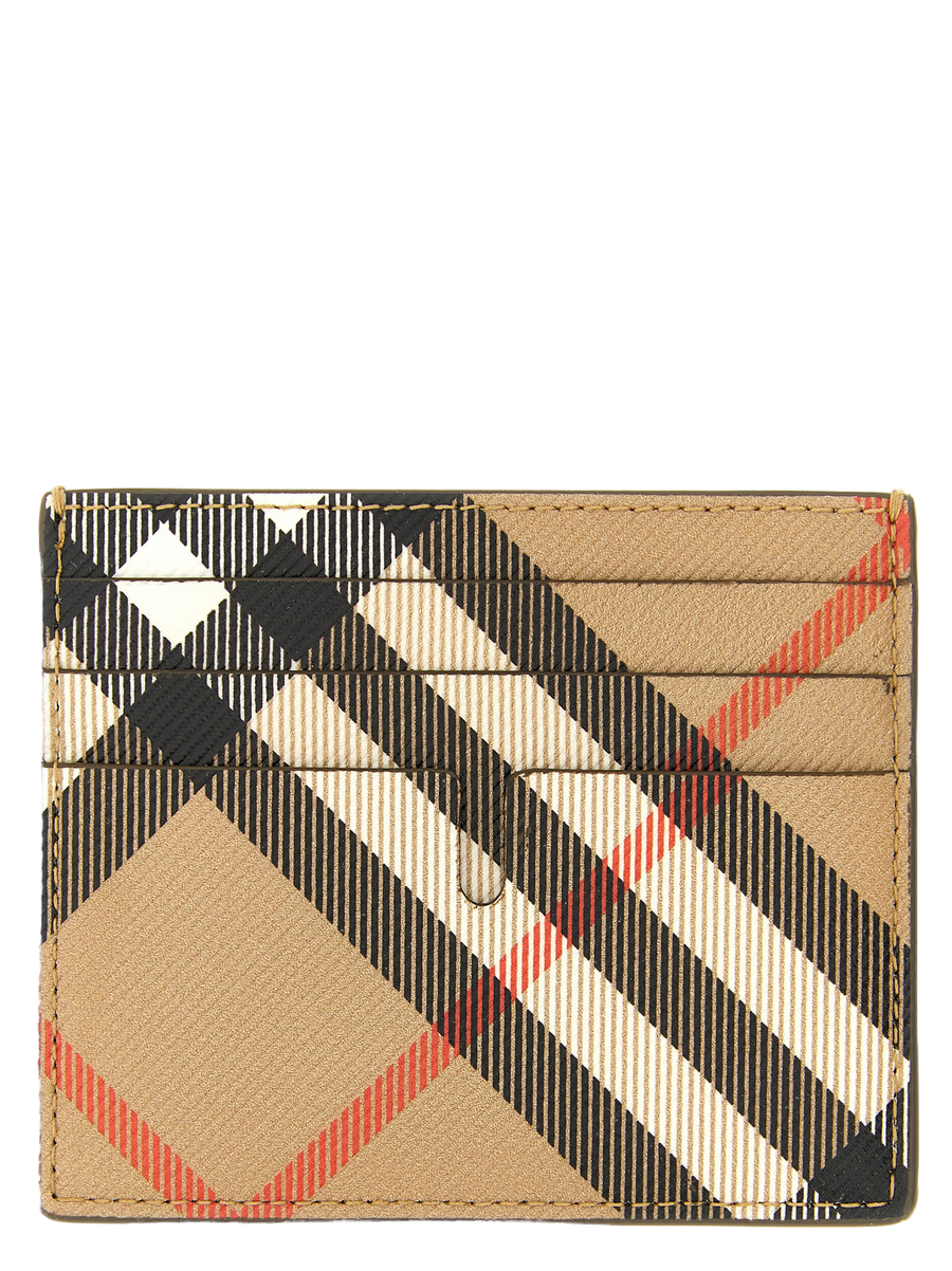 Burberry 55% polyurethane card case in beige