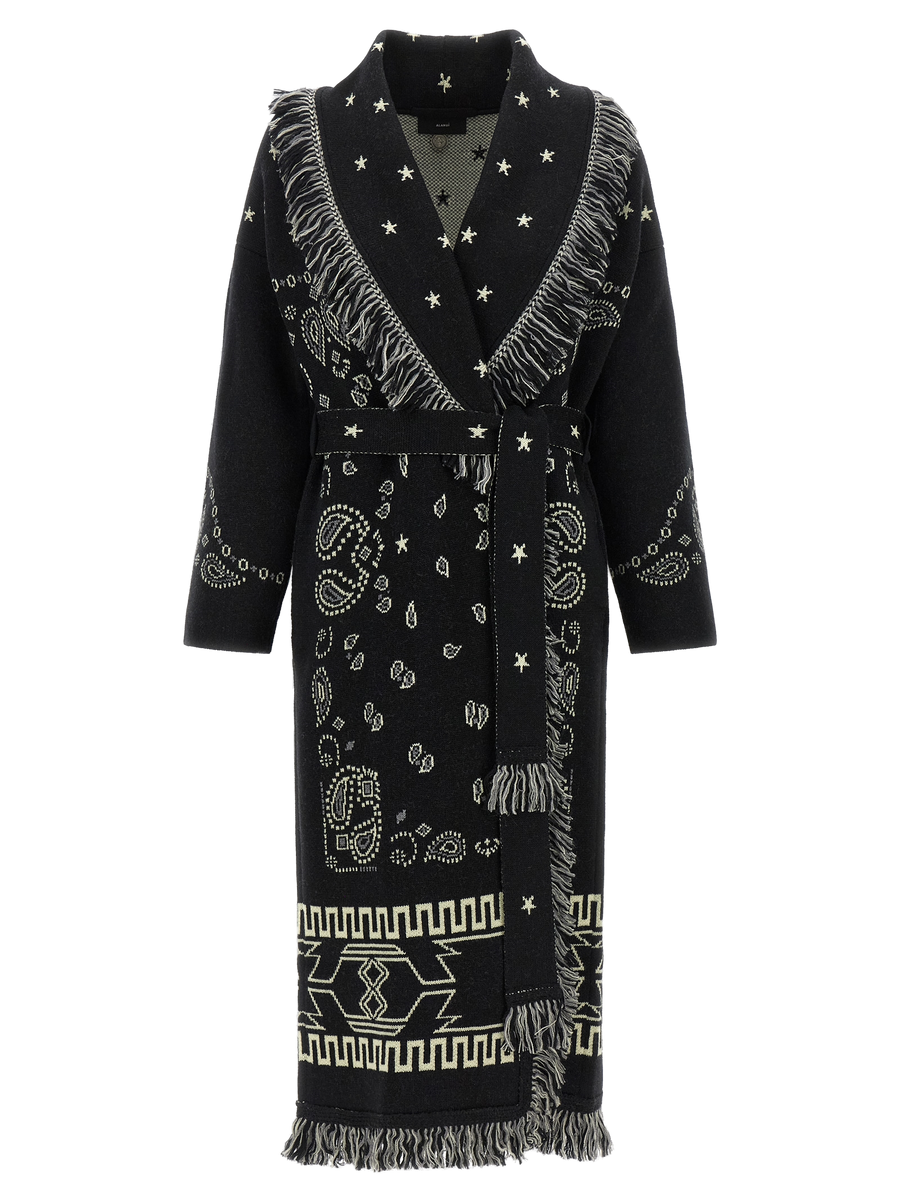 Alanui 100% virgin wool coat in black