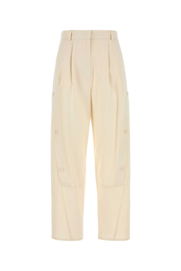 Max Mara 100% Cotton trousers in white