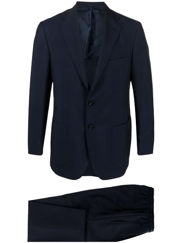Kiton Outer: Virgin Wool 84% pant suit in navy