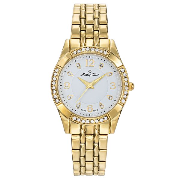 Mathey Tissot Stainless steel case and bracelet watch in gold