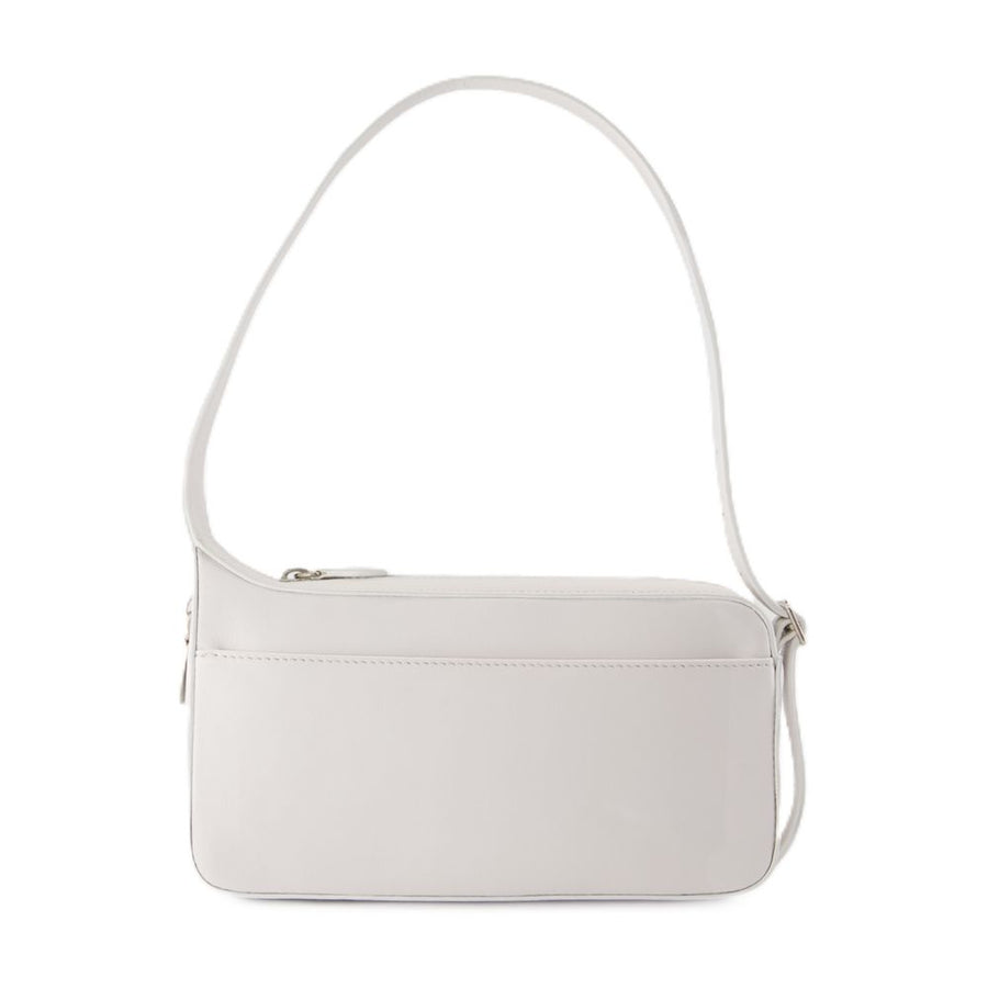 Courreges calfskin shoulder bag in white
