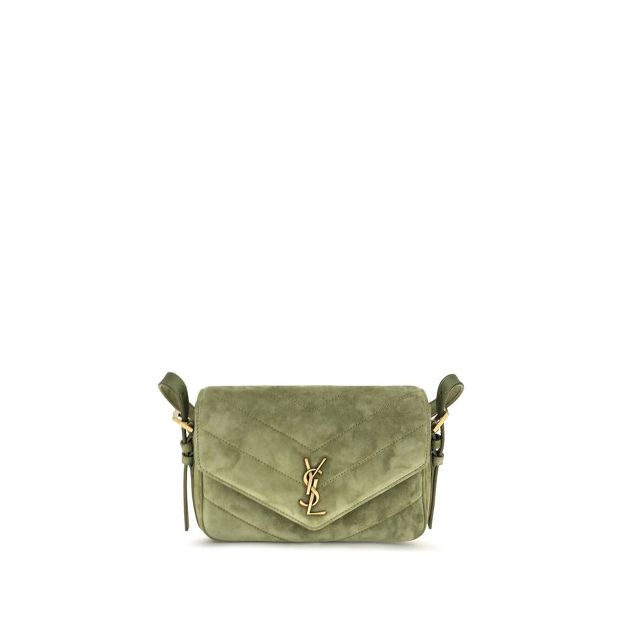 Saint Laurent 100% Suede shoulder bag in green