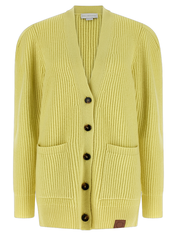 Stella McCartney 100% virgin wool cardigan in yellow