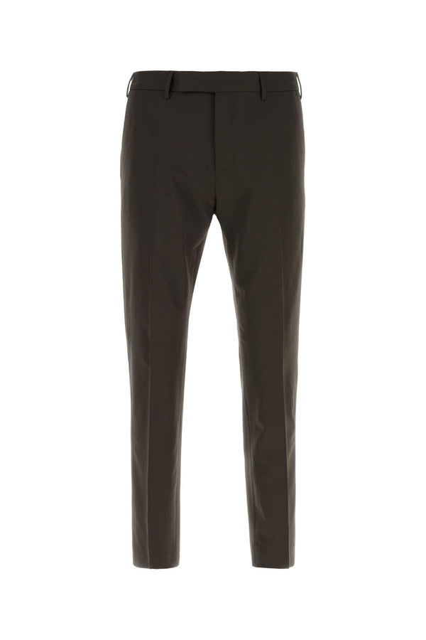 Dark Brown Stretch Wool Pant Tmoro Pantaloni