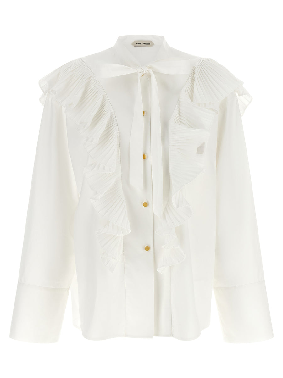 Alberta Ferretti 100% cotton blouse in white
