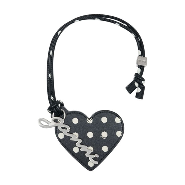 Ganni Calfskin keychain in black