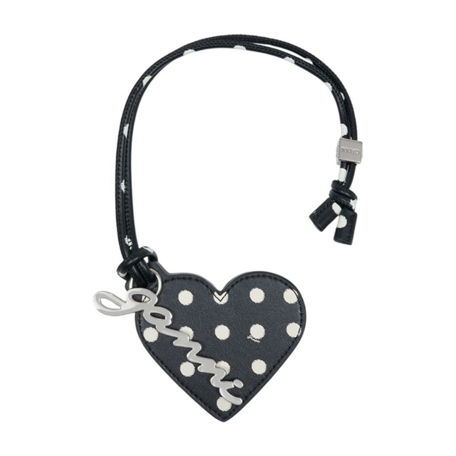 Ganni Calfskin keychain in black