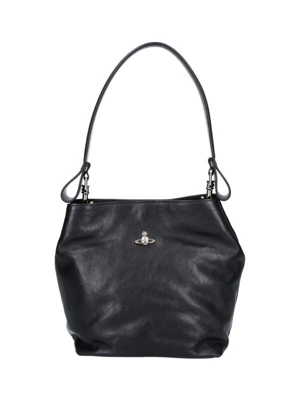Vivienne Westwood 100% Calf Leather shoulder bag in black
