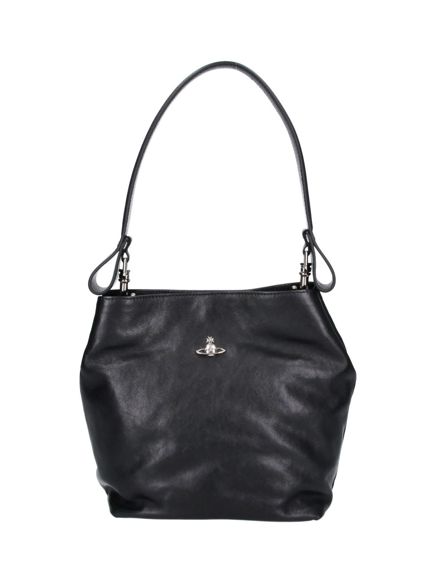 Vivienne Westwood 100% Calf Leather shoulder bag in black