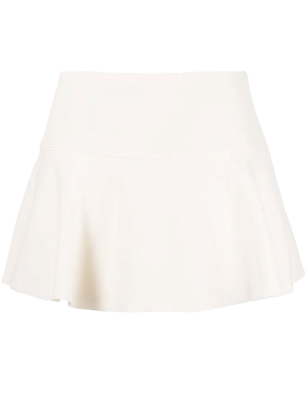 Valentino Stretch virgin wool/silk blend skort in white
