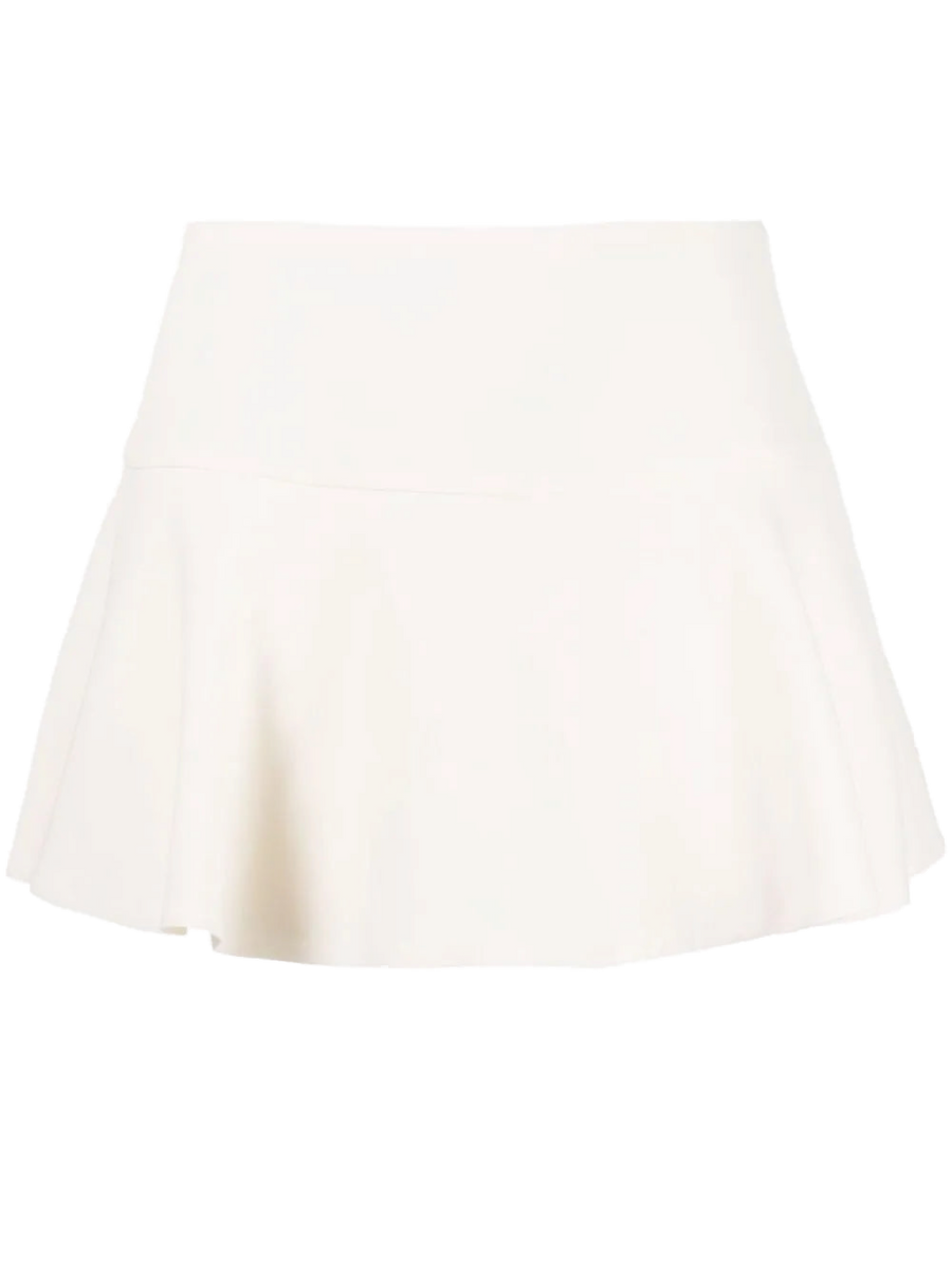 Valentino Stretch virgin wool/silk blend skort in white