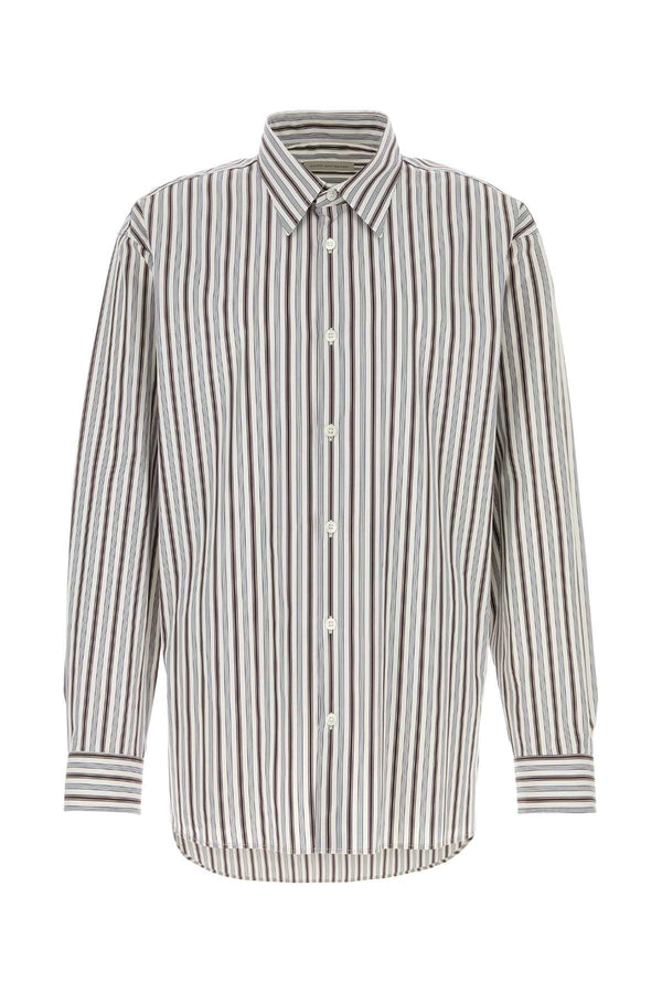 Embroidered Poplin Croom Shirt White Exterior: Cotton Maglie