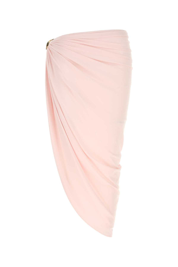 Pink Stretch Crepe Licenza Skirt Cipria Exterior: Viscose Elastane Gonne
