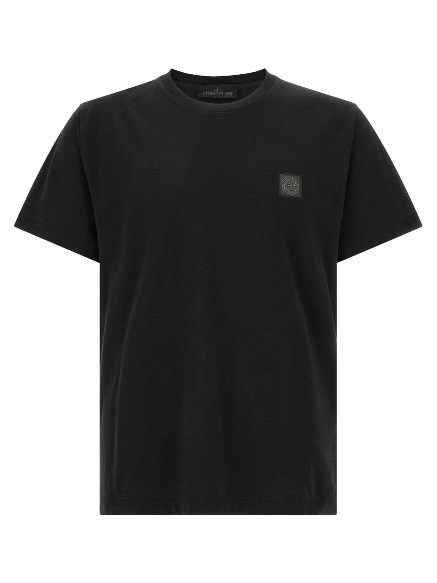 Stone Island 100% cotton t-shirt in black