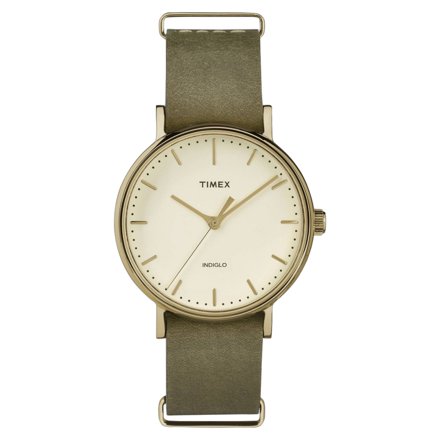 Timex Stainless steel case watch in beige