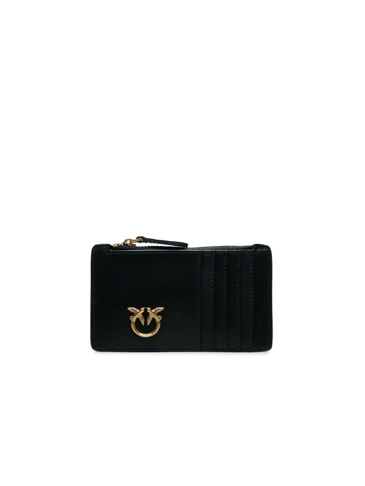 Pinko Card Holder Black Calfskin Leather Bags / Card-holders