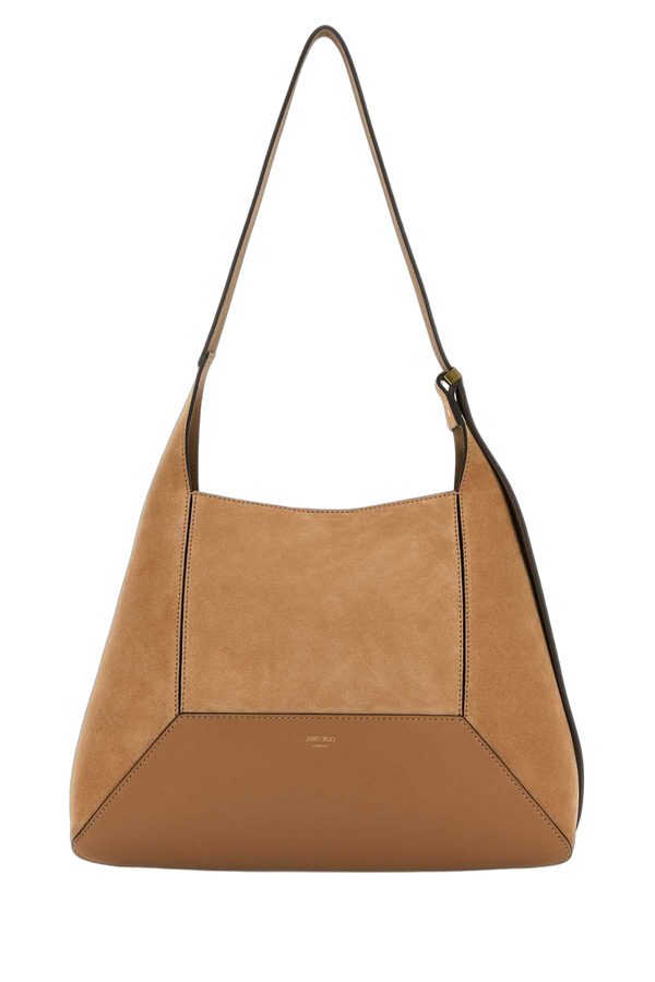 Jimmy Choo Toffeegold Exterior: 100% Suede shoulder bag in camel