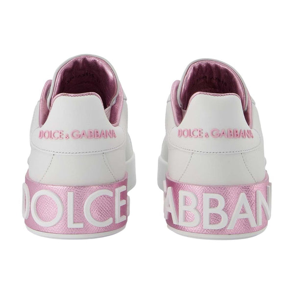 Dolce&Gabbana Calfskin leather sneaker in white