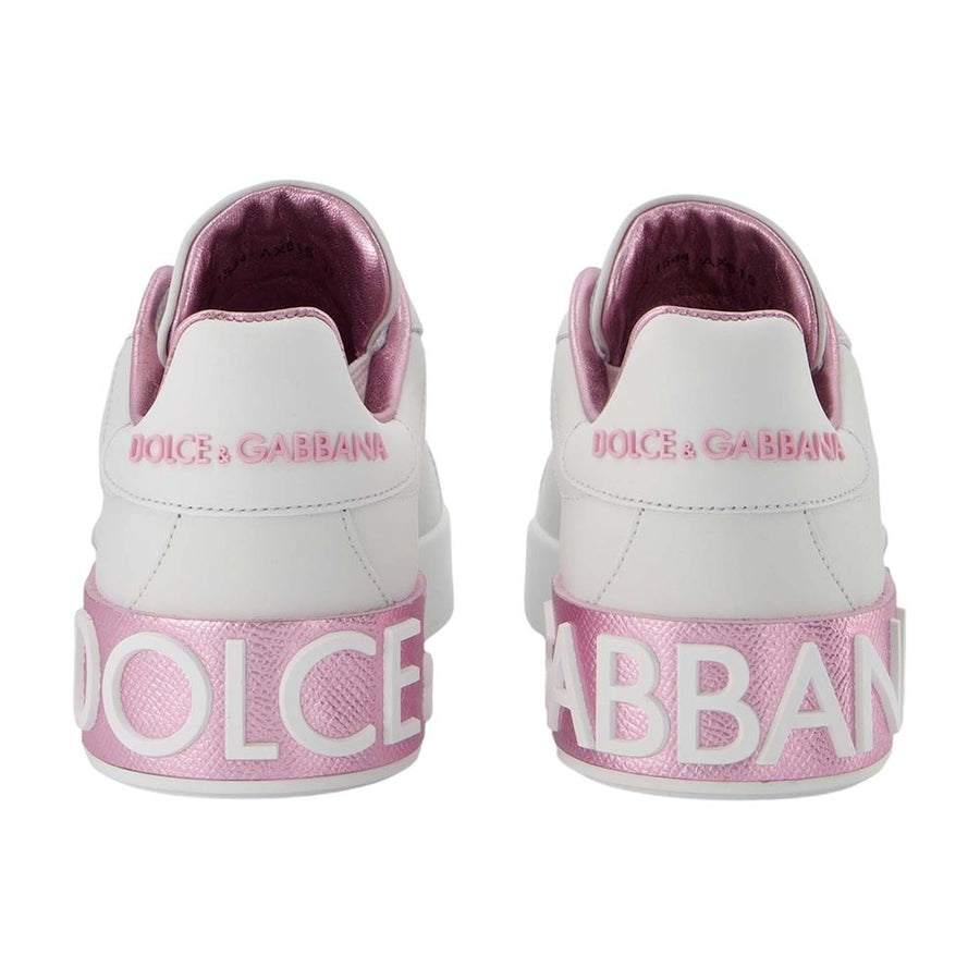 Dolce&Gabbana Calfskin leather sneaker in white