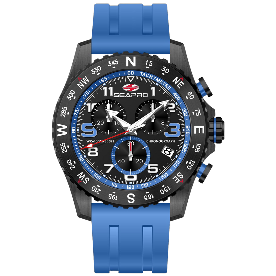 Seapro Stainless steel case watch in black