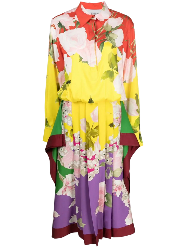 Valentino Stretch silk dress in multicolor