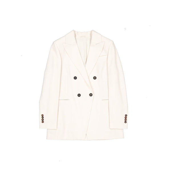 Brunello Cucinelli 46% Virgin Wool blazer in white