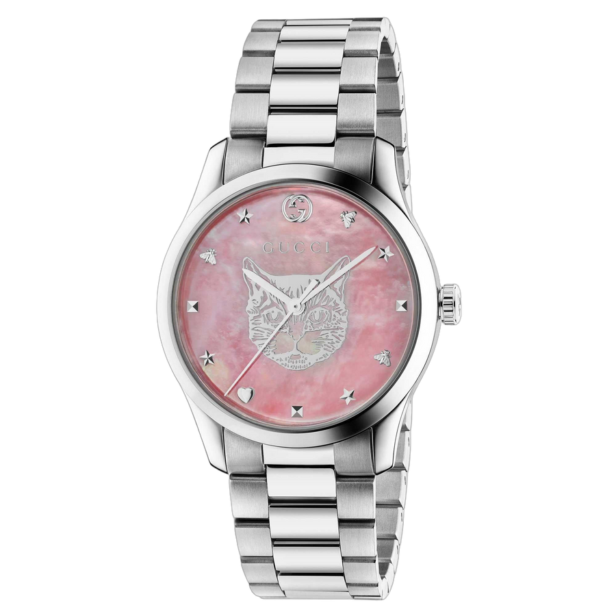 Gucci Stainless steel case watch in pink