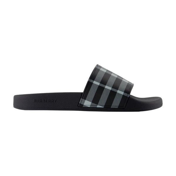 Mf Furley M Check Sandals - Burberry Synthetic Black Shoes / Flat-shoes
