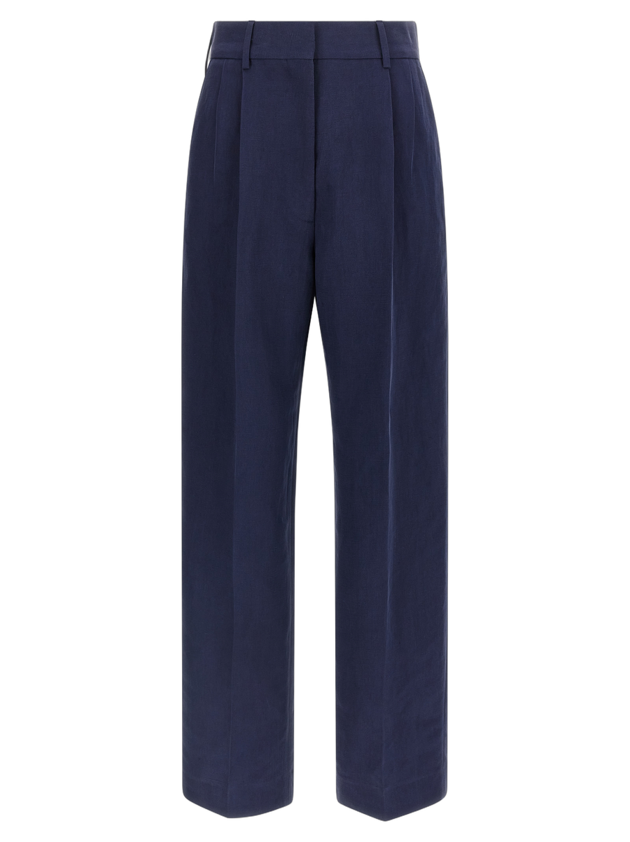 Blazé Milano 59% linen trousers in navy