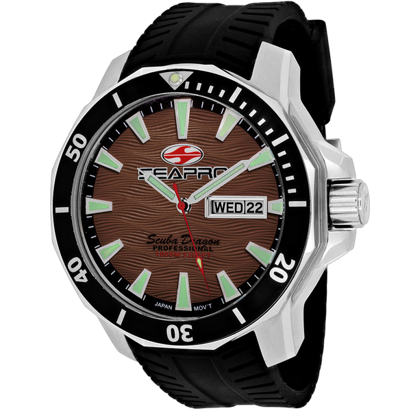 Seapro Stainless steel case watch in brown