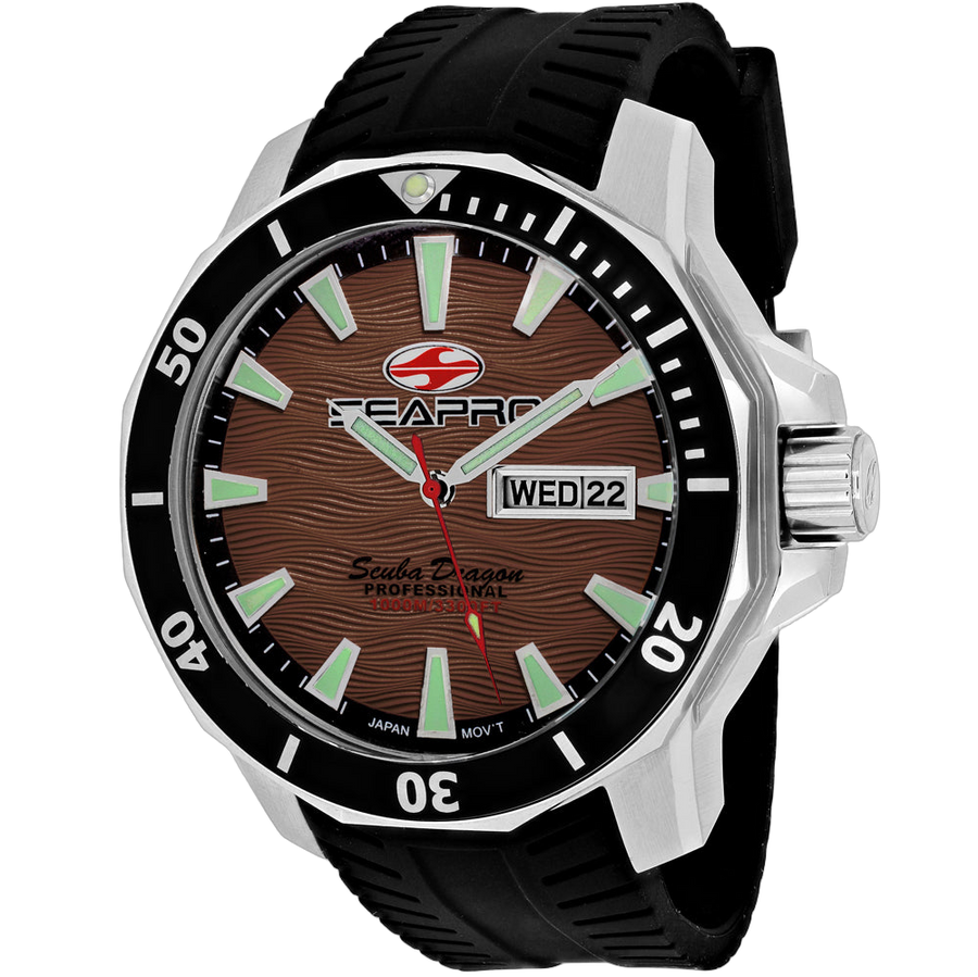Seapro Stainless steel case watch in brown