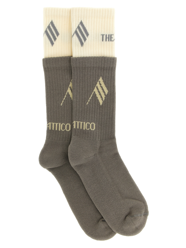 The Attico stretch cotton yarn socks in gray
