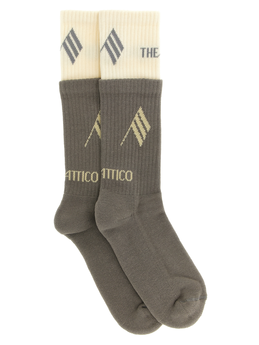 The Attico stretch cotton yarn socks in gray
