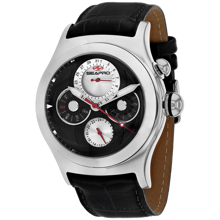 Seapro Stainless steel case watch in black