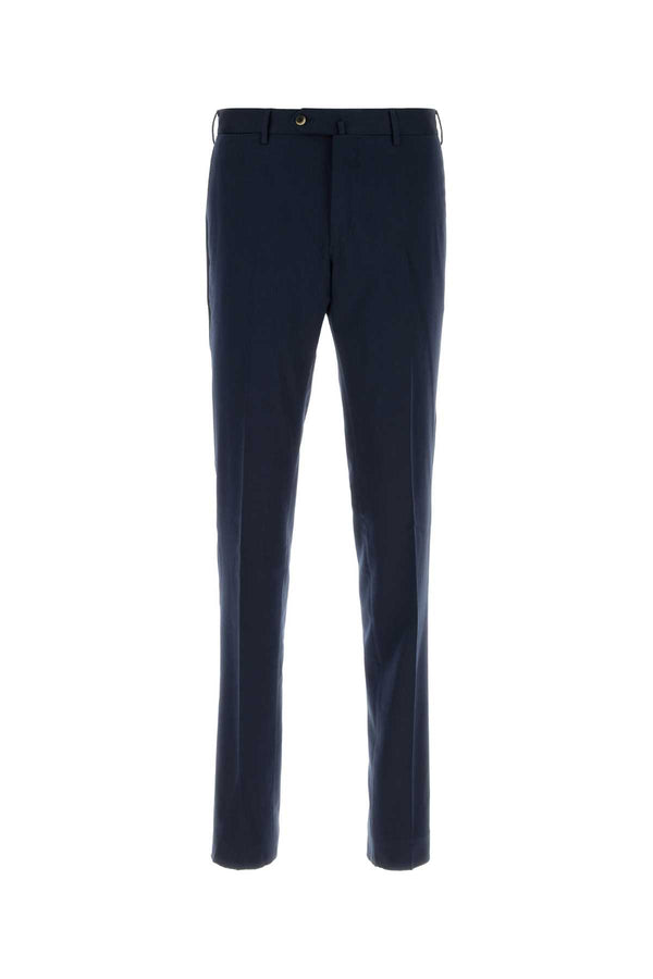 Navy Blue Cotton Blend Pant Exterior: Silk Pantaloni