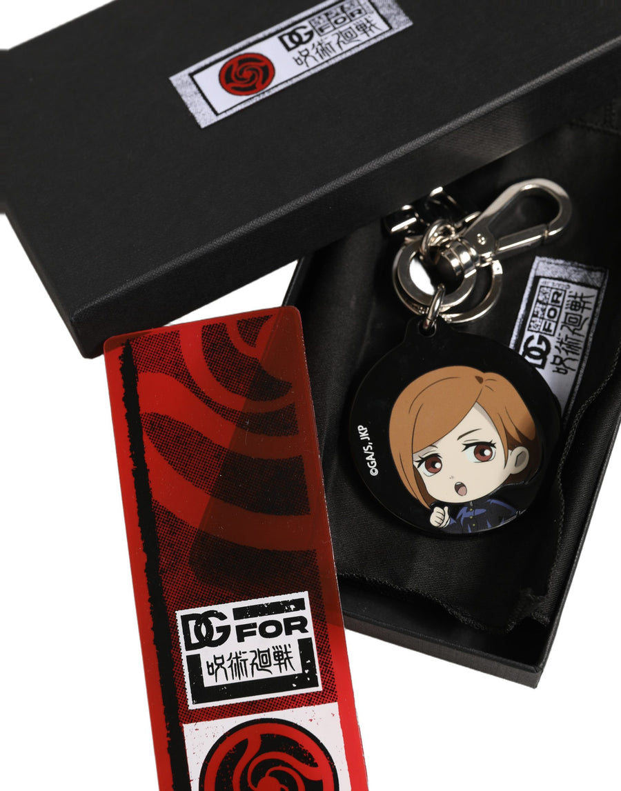 Black Kaisen Nobara Kugisaki Charm Metal Keychain Keyring Polyester Zamak Steel Brass Accessory