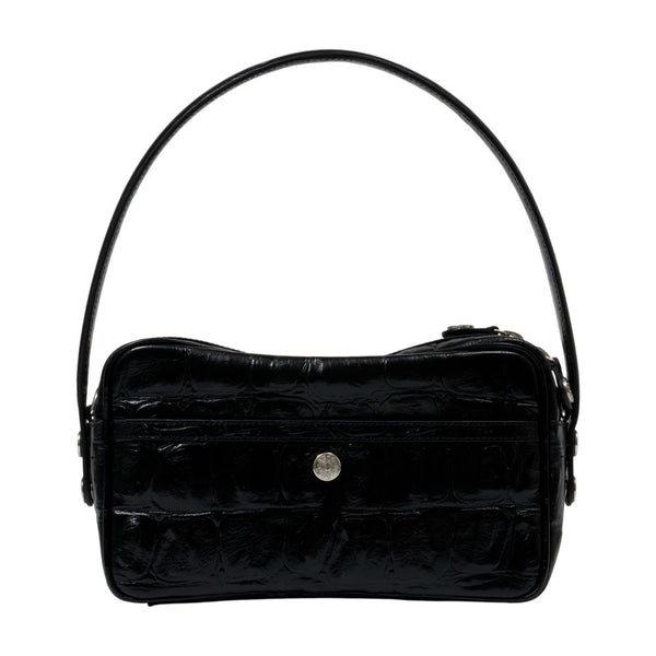 Acne Studios calfskin shoulder bag in black