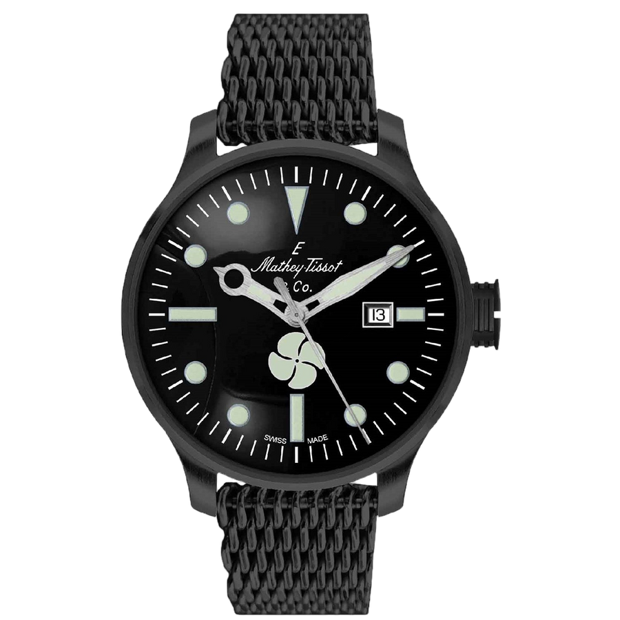 Mathey Tissot Stainless steel case watch in black
