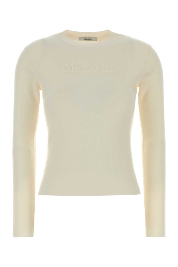 Ivory Wool Manto Sweater Bianco Exterior: Virgin Maglie