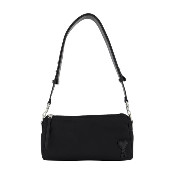 AMI Paris nylon shoulder bag in black