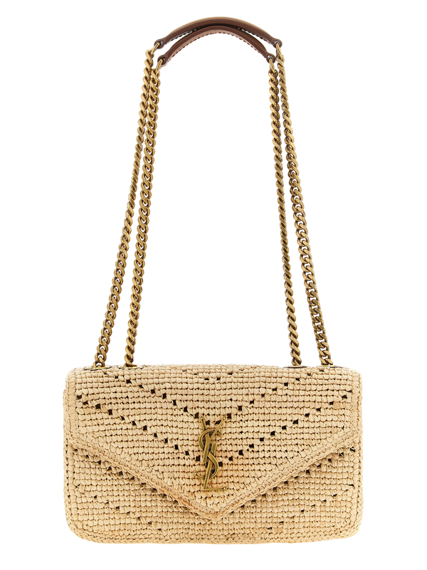 Saint Laurent 100% Raffia shoulder bag in beige