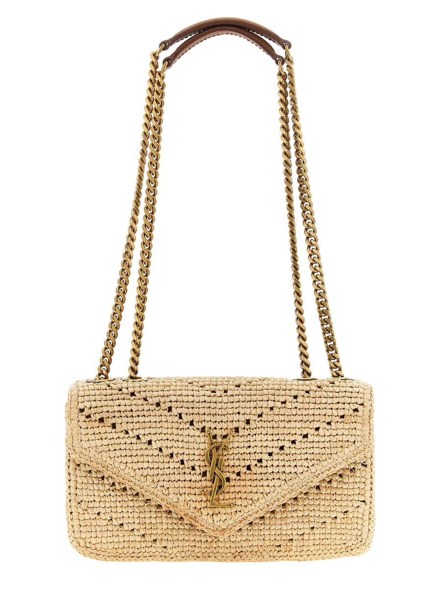 Saint Laurent 100% Raffia shoulder bag in beige