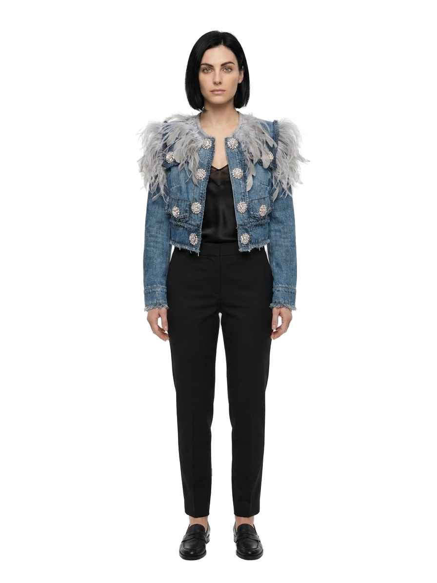 Blue Cotton Denim Jacket Clothing