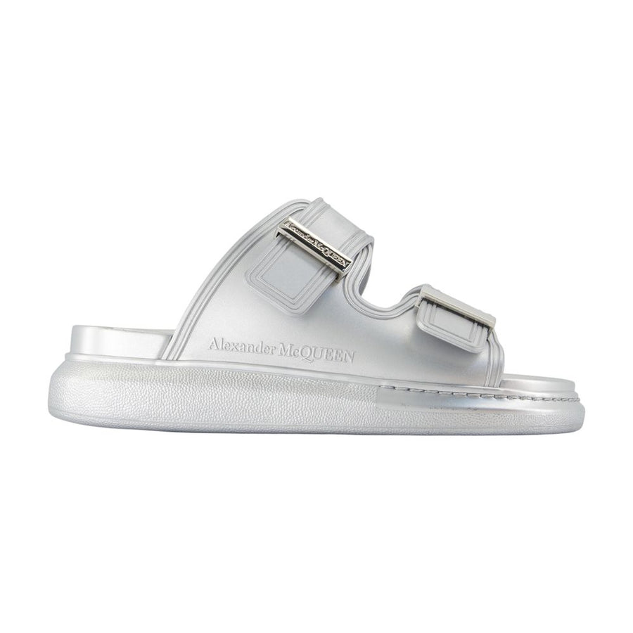 Alexander McQueen rubber sandals in silver